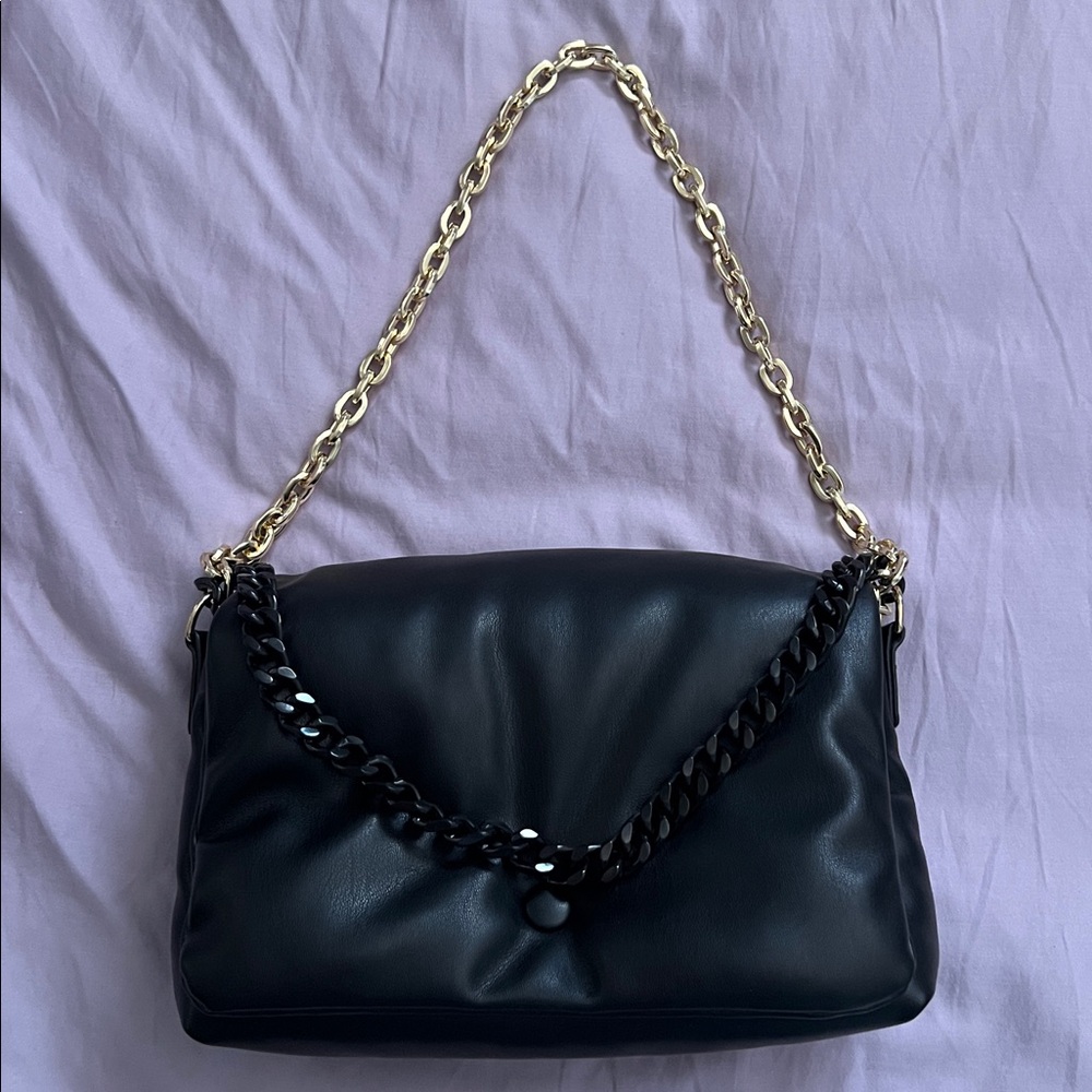 Topshop Chia padded chain shoulder bag purse - black